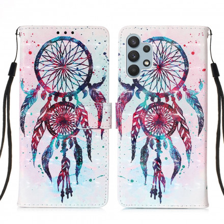 Samsung Galaxy A32 4G fodral för vattenfärg Dreamcatcher