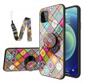 Samsung Galaxy A22 5G magnetisk hållare Patchwork Case