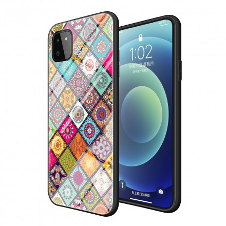 Samsung Galaxy A22 5G magnetisk hållare Patchwork Case