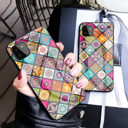 Samsung Galaxy A22 5G magnetisk hållare Patchwork Case