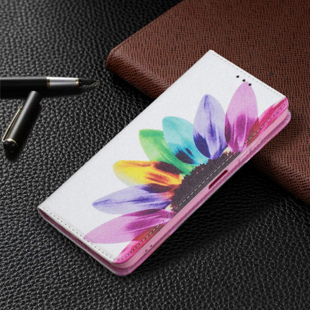 Flip Cover Samsung Galaxy A22 5G vattenfärg blomma