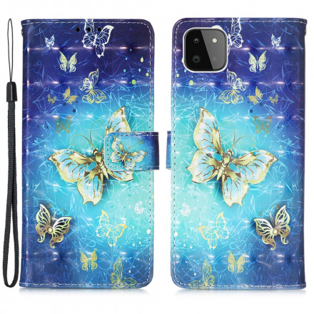 Samsung Galaxy A22 5G Guld Butterfly Rem Case