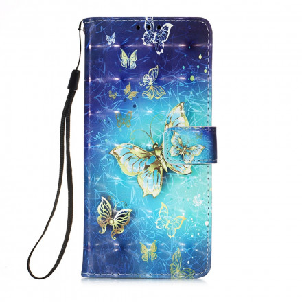 Samsung Galaxy A22 5G Guld Butterfly Rem Case