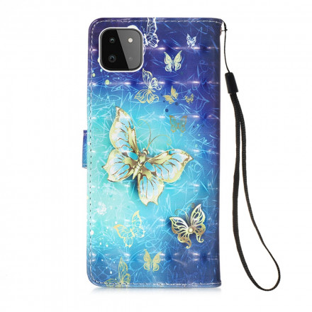 Samsung Galaxy A22 5G Guld Butterfly Rem Case