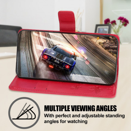 Samsung Galaxy A22 5G fodral Fjärilar och blommor med rem