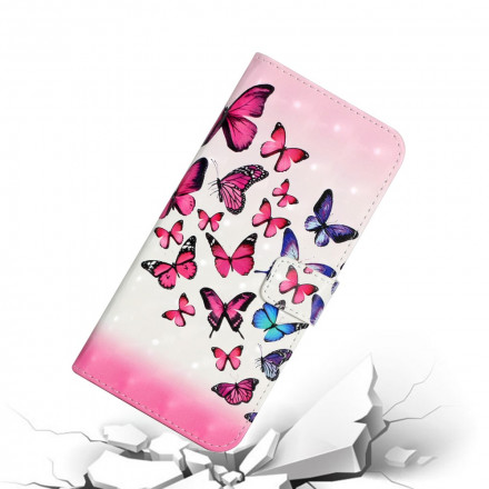 Fodral Samsung Galaxy A22 4G Flight of Butterflies med rem