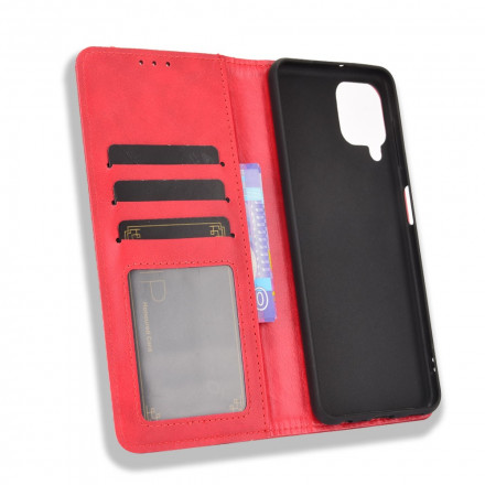 Flip Cover Samsung Galaxy A22 4G läder effekt Vintage stilfullt