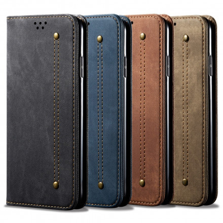 Flip Cover Vivo V21 5G Läderskinn Jeans textur