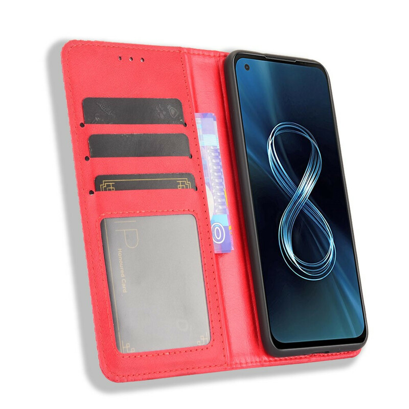 Azus Zenfone 8 Flip Cover med lädereffekt