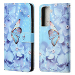 Samsung Galaxy S21 fodral FE Diamond Butterflies med rem