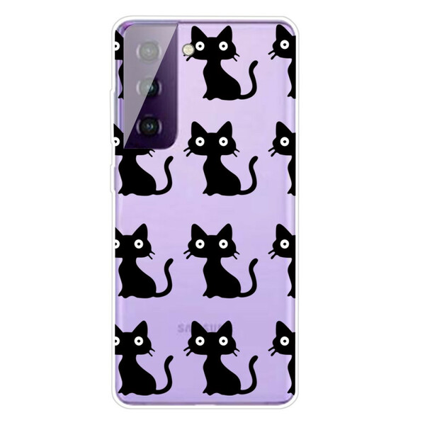 Samsung Galaxy S21 FE Cover Flera svarta katter