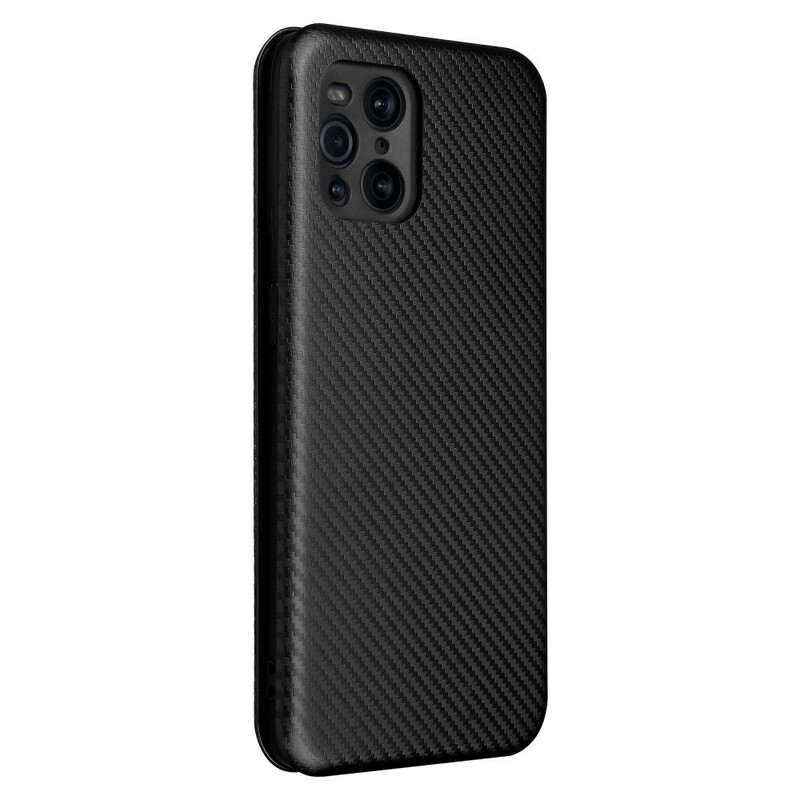 Flip Cover Oppo Find X3 / X3 Pro Silikon Carbon Coloured