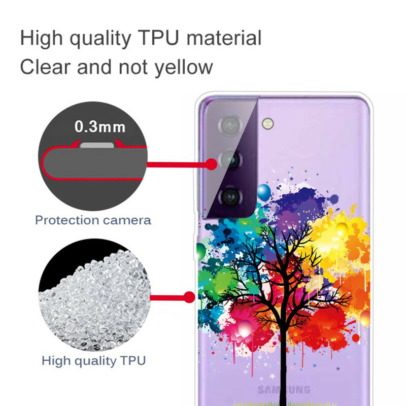 Samsung Galaxy S21 FE fodral med vattenfärg för träd