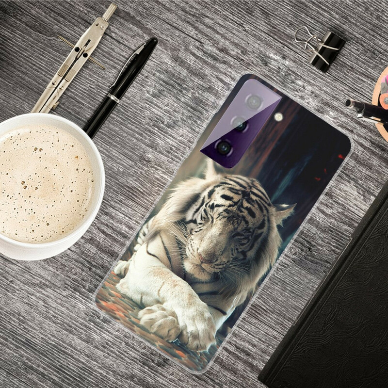 Samsung Galaxy S21 FE Flexibelt Tiger-fodral