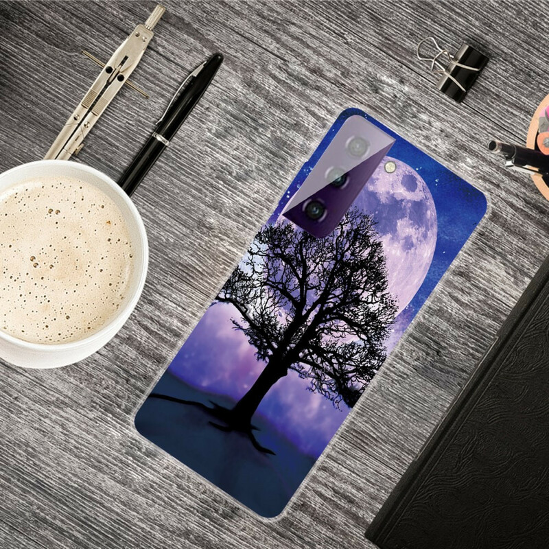 Samsung Galaxy S21 FE fodral med träd och måne