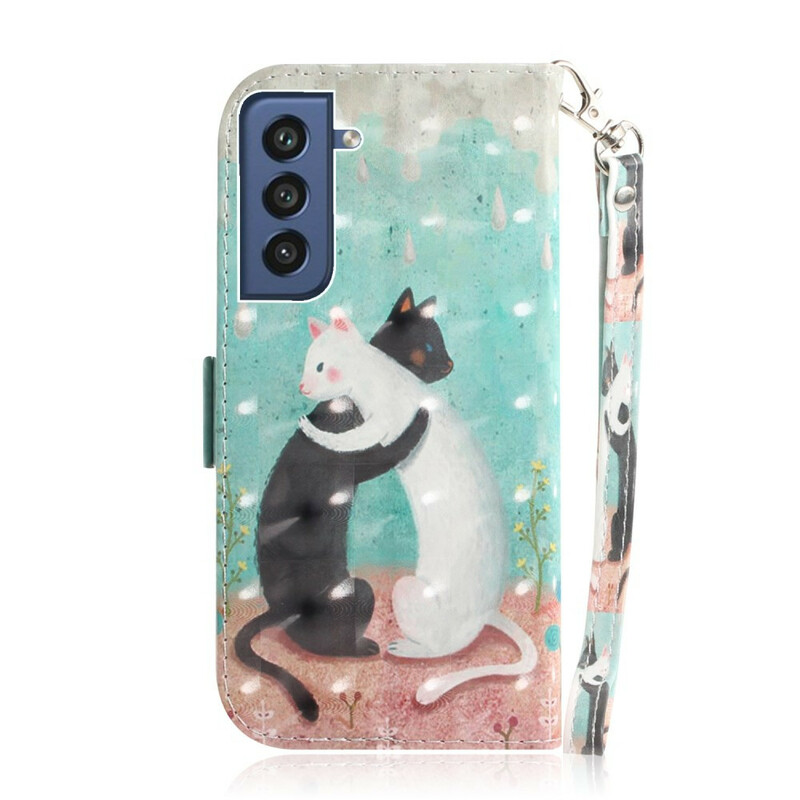 Fodral Samsung Galaxy S21 FE Friends Cats med band