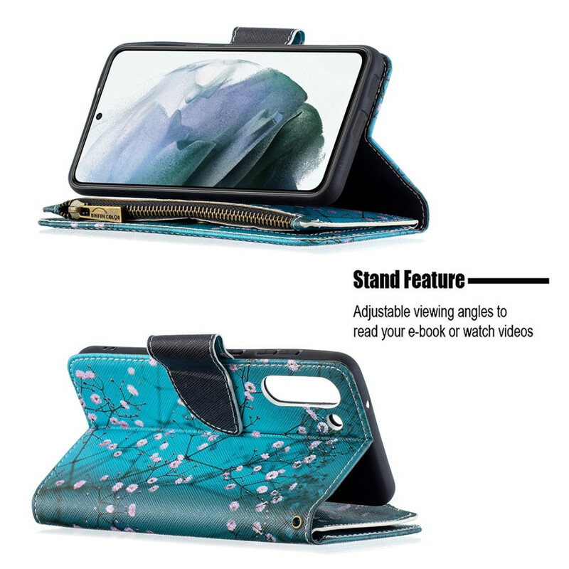 Samsung Galaxy S21 FE fodral med dragkedjeficka Tree Samsung Galaxy S21 FE fodral med dragkedjeficka Tree