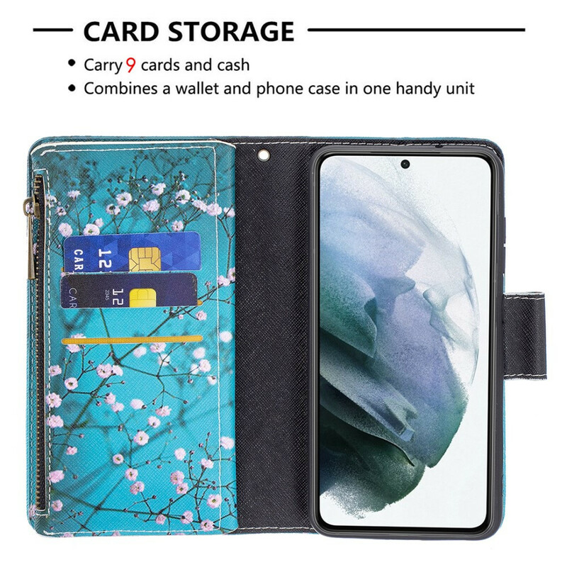 Samsung Galaxy S21 FE fodral med dragkedjeficka Tree Samsung Galaxy S21 FE fodral med dragkedjeficka Tree
