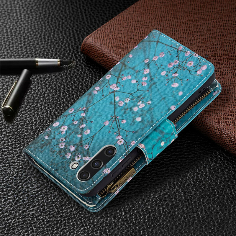 Samsung Galaxy S21 FE fodral med dragkedjeficka Tree Samsung Galaxy S21 FE fodral med dragkedjeficka Tree