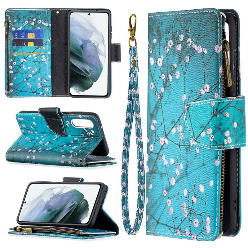 Samsung Galaxy S21 FE fodral med dragkedjeficka Tree Samsung Galaxy S21 FE fodral med dragkedjeficka Tree