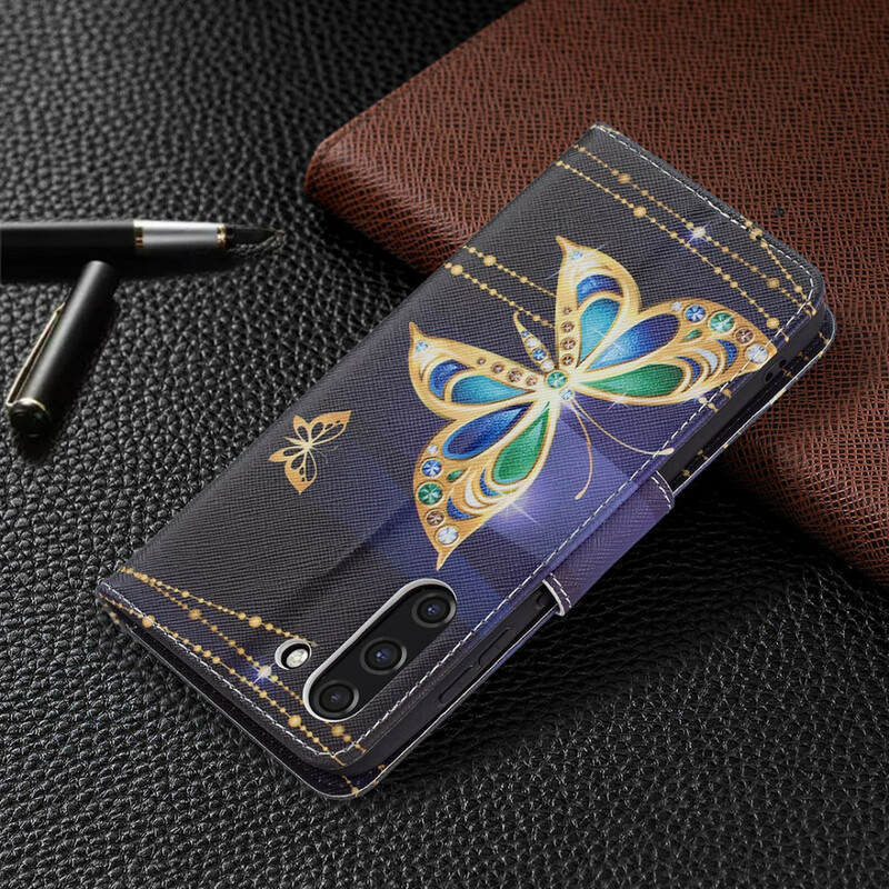 Samsung Galaxy S21 FE Guld Butterfly Case