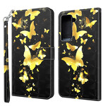 Samsung Galaxy S21 FE fodral Gul fjärilar