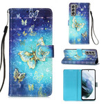 Samsung Galaxy S21 FE Guld Butterfly Case