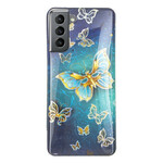 Samsung Galaxy S21 FE fodral med fjärilsdesign