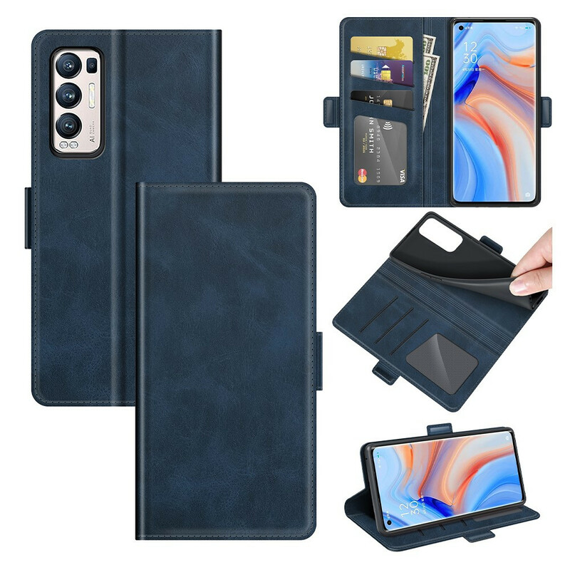 Fodral Oppo Find X3 Neo Double Flap Classic Fodral Oppo Find X3 Neo Double Flap Classic