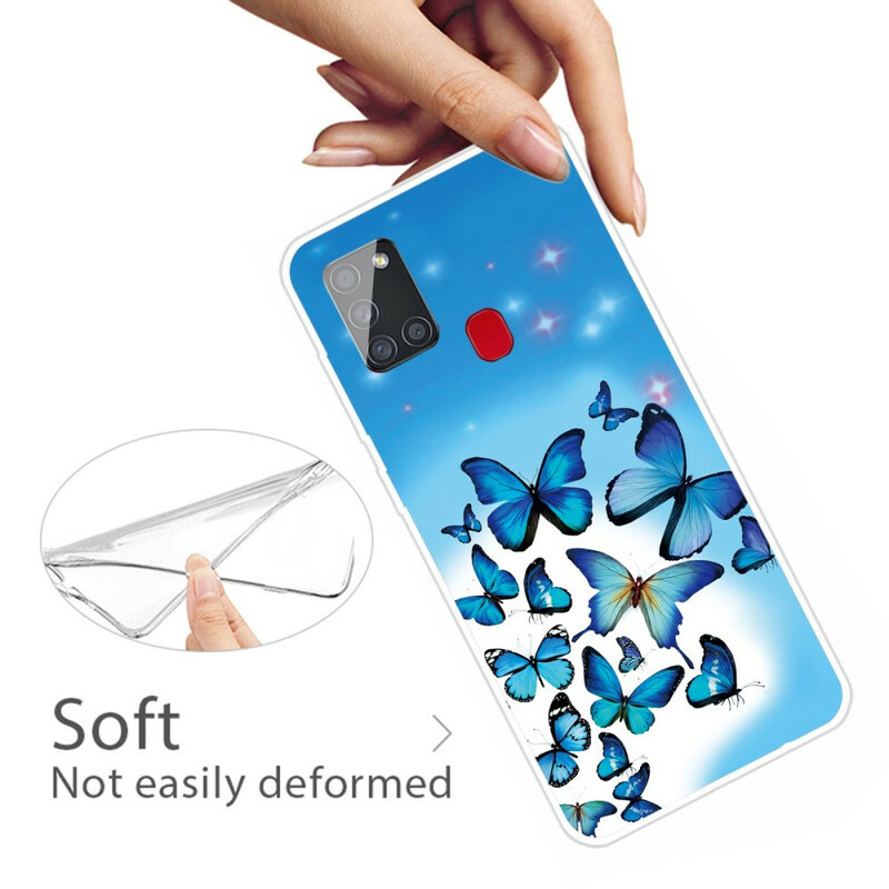 Fodral Samsung Galaxy A21s Fjärilar Fjärilar Fjärilar
