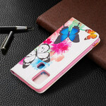 Flip Cover Samsung Galaxy A21s Färgade fjärilar