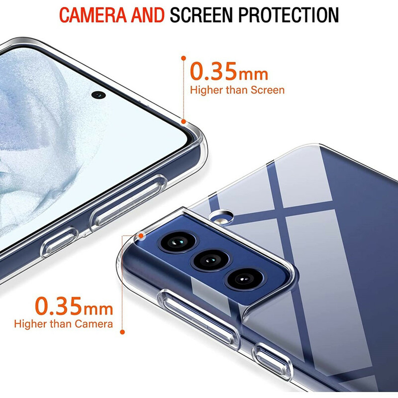 Samsung Galaxy S21 FE fodral och skärm av härdat glas