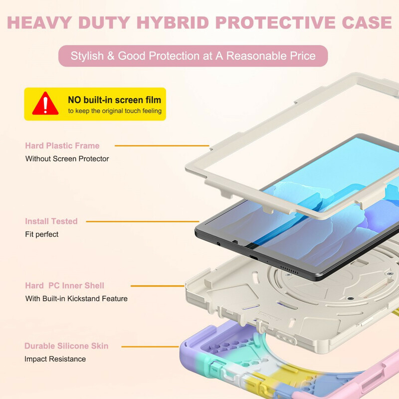 Samsung Galaxy Tab A7 Lite multifunktionellt fodral axelrem färg