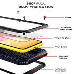 Vattentät iPhone 11-fodral med härdat glas och metall