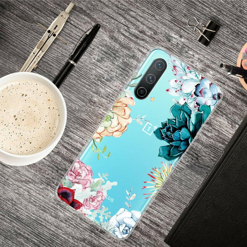 OnePlus NordCE 5G Clear Watercolour Flower Case