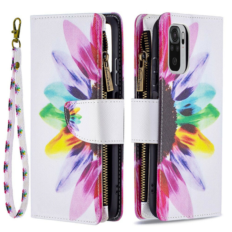 Xiaomi Redmi Note 10 / Note 10s 9 Pocket Zipper Flower