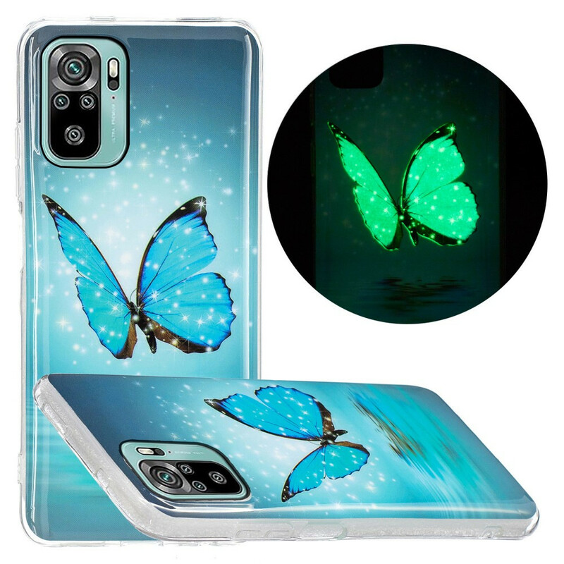 Xiaomi Redmi Note 10 / Note 10s Butterfly SkalBlue Fluorescent