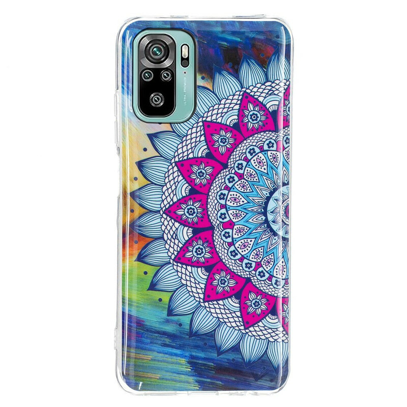 Xiaomi Redmi Note 10 / Note 10s fodral Mandala färgad fluorescerande