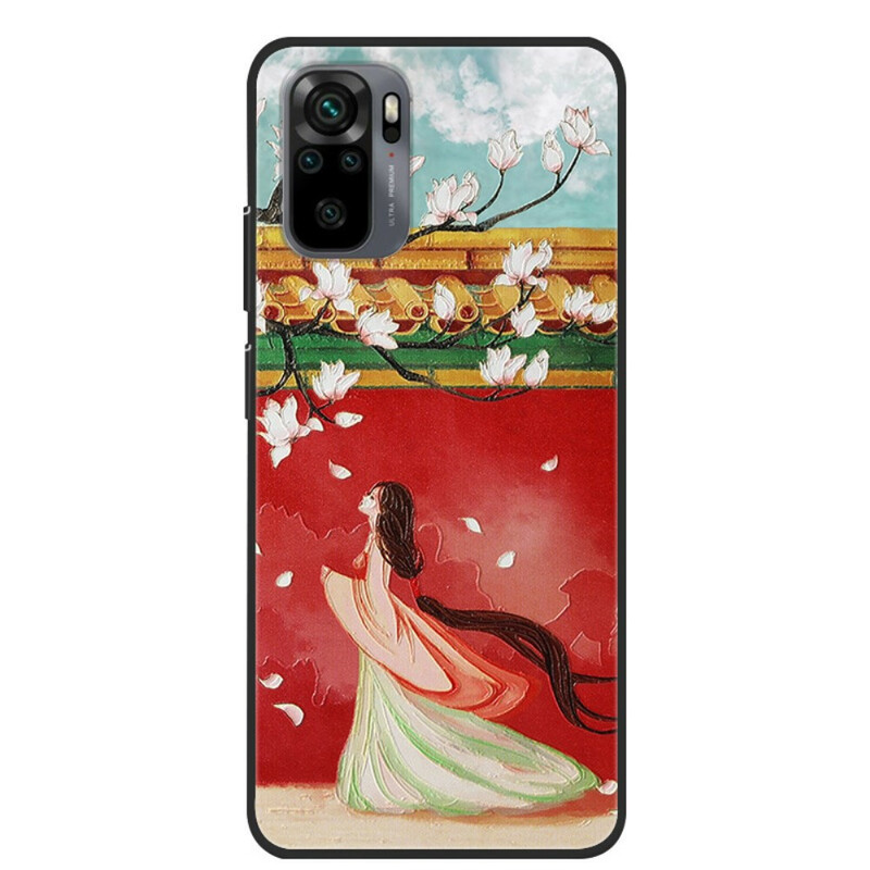 Xiaomi Redmi Note 10 / Note 10s fodral Den asiatiska blomman kvinnan