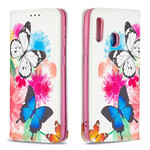 Flip Cover Samsung Galaxy A20e Färgade fjärilar