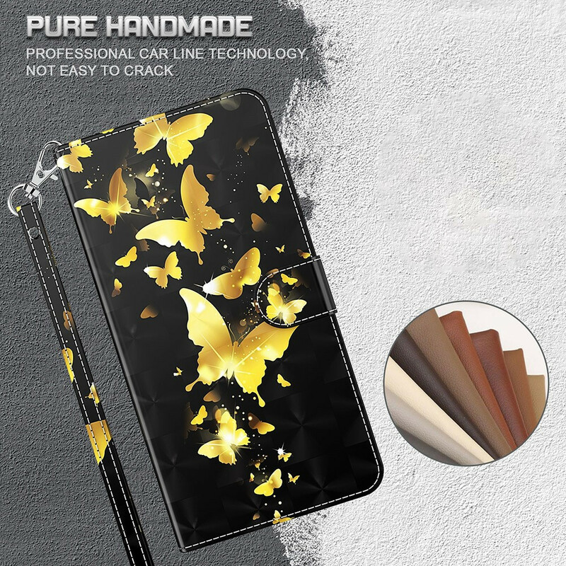 Xiaomi Redmi Note 10 5G / Poco M3 Pro 5G fodral gul fjärilar