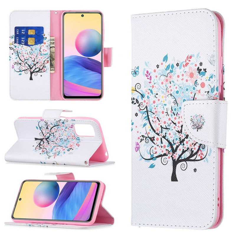 Xiaomi Redmi Note 10 5G / Poco M3 Pro 5G Väska med blommiga träd