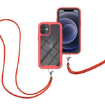 Hybridfodral för iPhone 12 Mini med nyckelband och färgad kant
