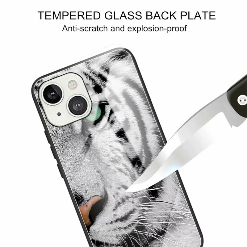 IPhone 13 MIni Tiger Tempererat glasfodral