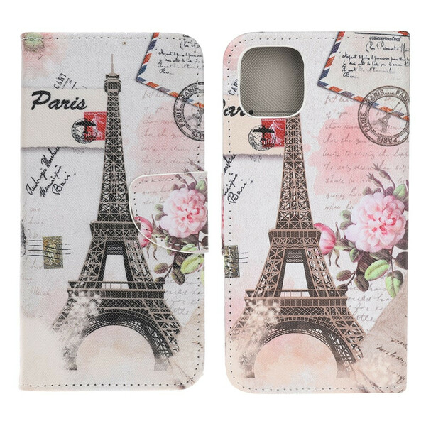 Fodral iPhone 13 Mini Eiffeltornet Retro