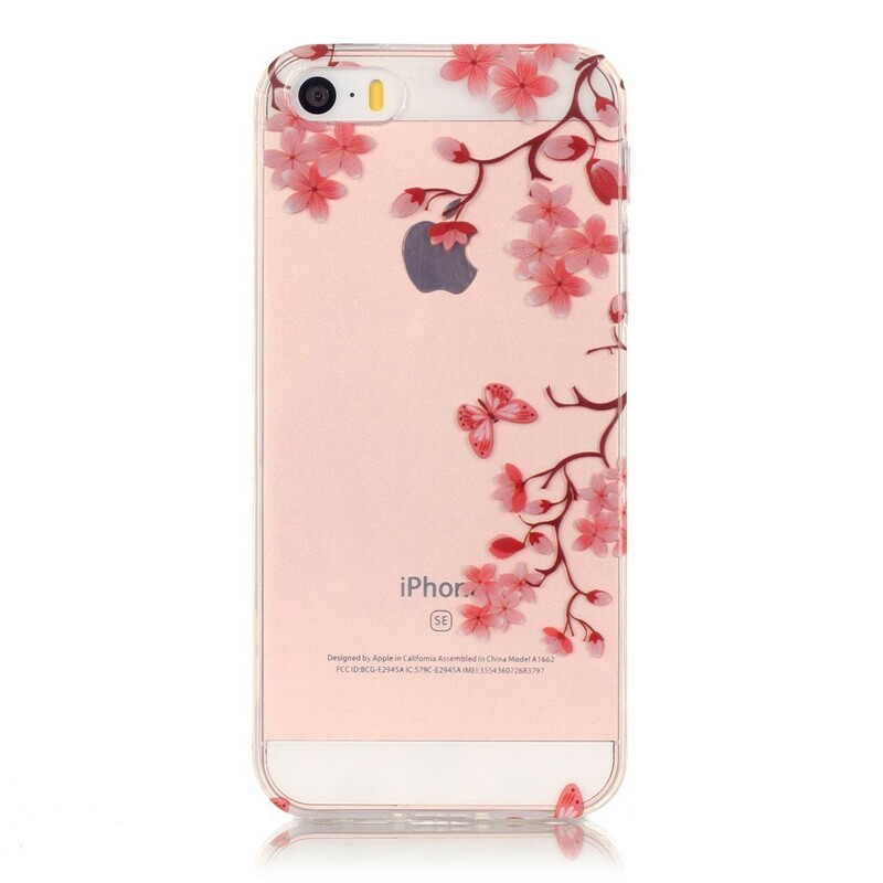 iPhone SE/5/5S genomskinligt fodral med blommigt träd