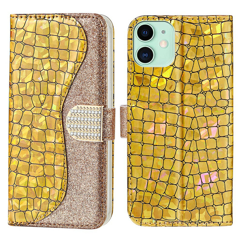 Fodral iPhone 13 Mini Croco Diamonds