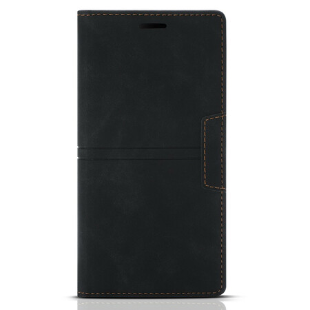 Flip Cover iPhone 13 Mini Style Läder Stitching Magnetisk Clasp