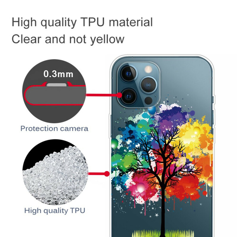 Fodral iPhone 13 Pro Max genomskinlig vattenfärg träd
