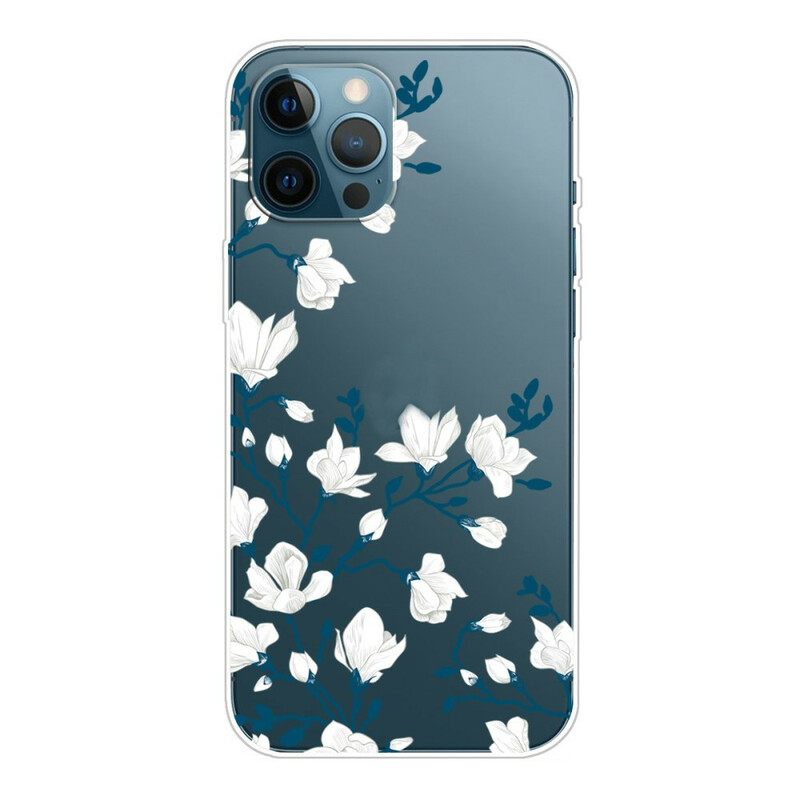 iPhone 13 Pro-fodral vita blommor